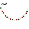 Christmas Tree Embellishment 78.8 Inch Pom Garland, Red Green White 20/30 Pompom Xmas Party Wall Decor Balls Garland Ornaments for Tree, Fireplace,