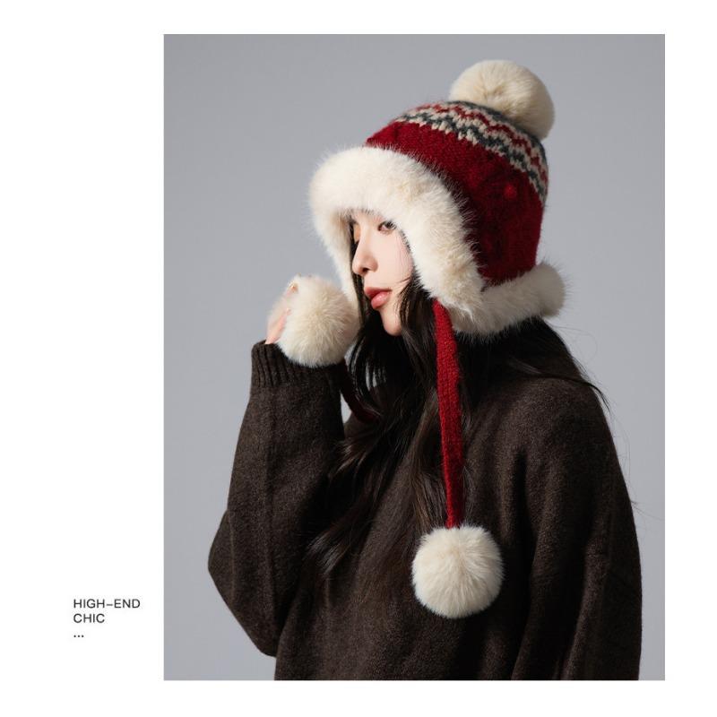 Women S Fair Isle Style Knit Beanie Winter Warm Casual Outdoor Hat
