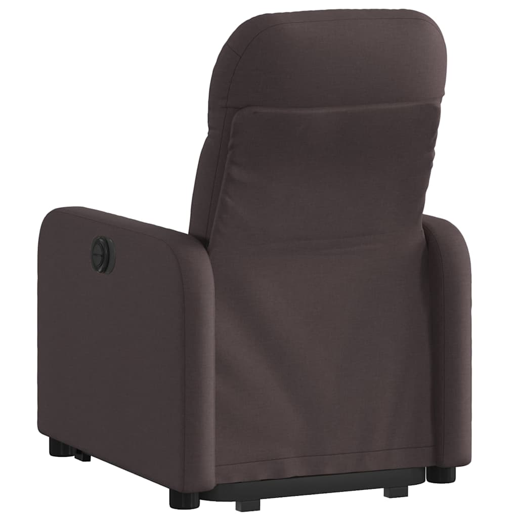 Electric Recliner Chair with Rising Function Dark Brown Fabric