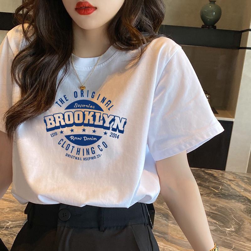 Casual White Cotton T Shirt With 3d Print For Spring Summer Daily Wear