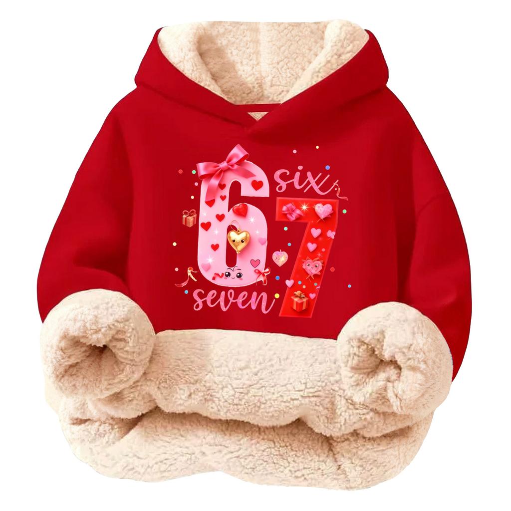 Children's Fashionable Printing Casual Fleece Hooded Loose Fit Hoodie Without Pockets