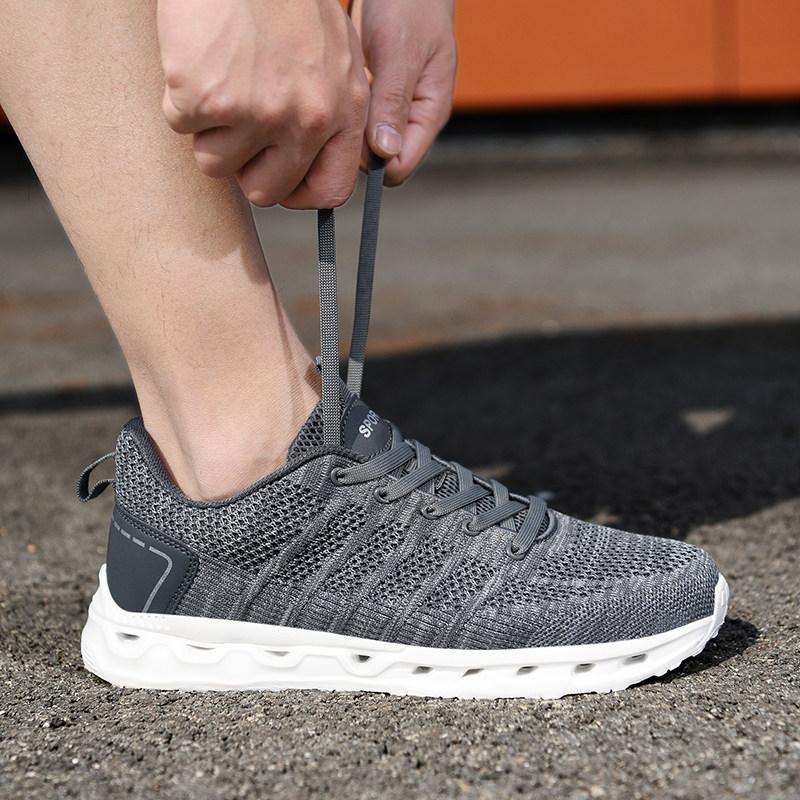 Schwarze Schuhe Frühling und Herbst Neu Atmungsaktiv Deodorierend Laufschuhe Verschleißfest Weichsohlenschuhe Freizeit Netz Netzschuhe