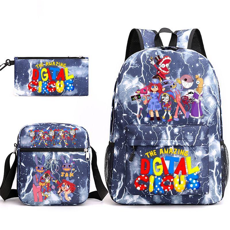 3-delige Schoolrugzakset voor Studenten Grote Capaciteit Oxford Stof Schooltas met Schouderband en Etui 3-piece school bag set