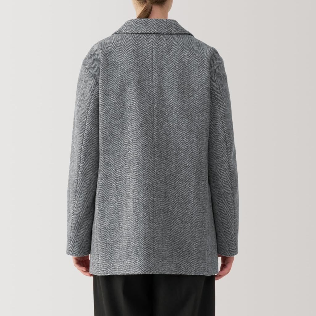 MUJI Recycled Wool Blend Jacket Size BD0ZGA4A Women's Coat, Gray, XL,