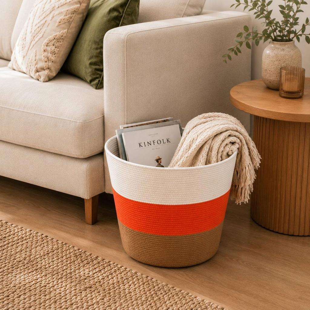 COTTON LAUNDRY BASKET 30x30cm FOR HANDMADE PREMIUM TOYS