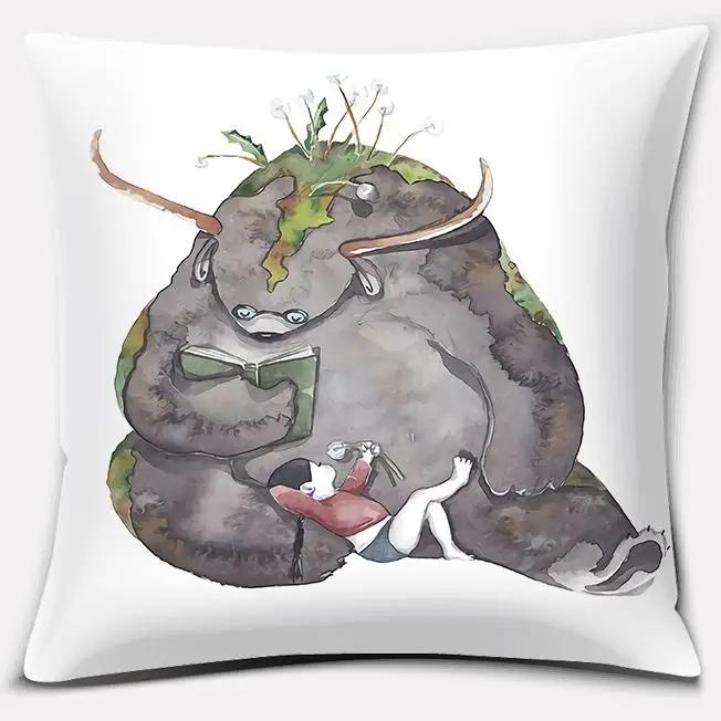 Watercolor Warm Family Series Pillow Gift Home Office Decoration  Bedroom Sofa Car Cushion Cover case