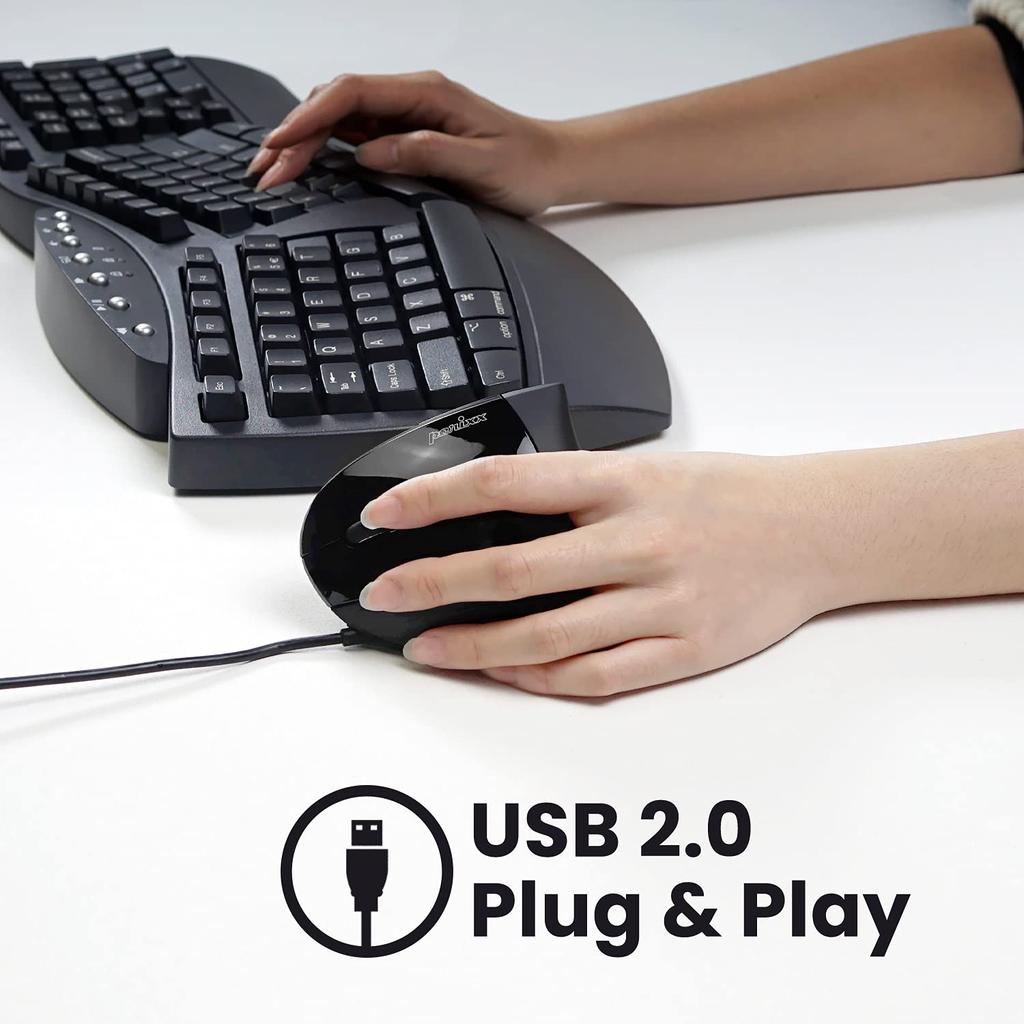 Perixx Left Hand Ergonomic Mouse Ergonomics PERIMICE-513L (Wired USB)