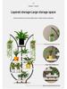 Multi-Layer Indoor Balcony Flower Stand, Wrought Iron Round Table Display Shelf for Hanging Pothos and Orchids.