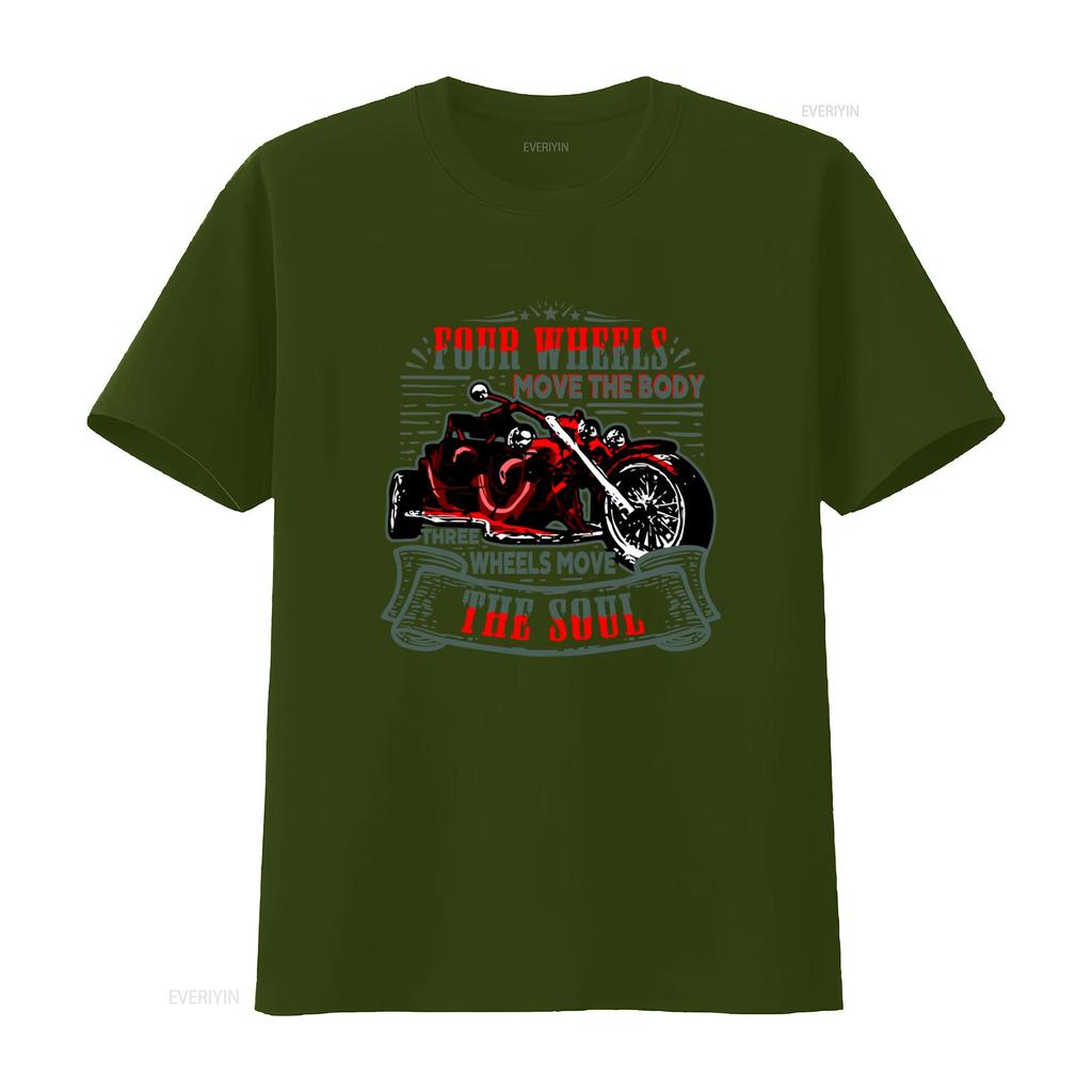 Three Wheels Move The Soul Trike Rider Triker Motorcycle T Shirt Vintage Washed Stylish Comfortable Streetwear Soft Homme