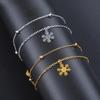 Titanium Steel Double Layer Bracelet with Hollow Snowflake Pendant Christmas Gift Fashion Trendy Jewelry Accessory