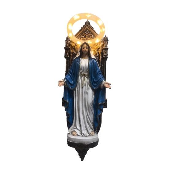 Resin Vintage Vegglampe Liten Vinget Engel/Jesus/Jomfru Maria Veggapplikasjon Middelaldersk Gotisk LED Veggdekor for Soverom Stue Gang