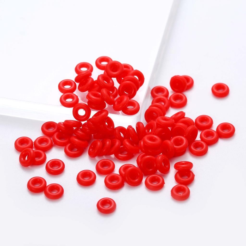 20-100Pcs Hole 2mm Multicolor Rubber Clip Charms Safety Stopper Silicone Spacer Beads For DIY Bracelets Necklaces Jewelry Making