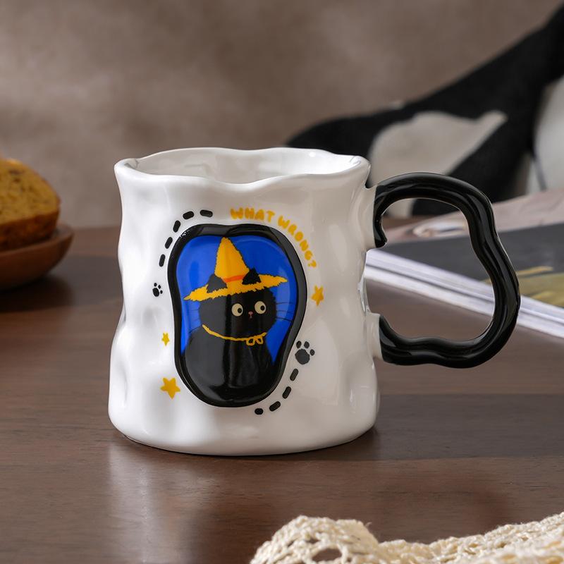 Cute Cat Mug Creative Ceramic Cup As A Gift, Handmade Couple Water Cup High Value Ceramic Coffee Cup