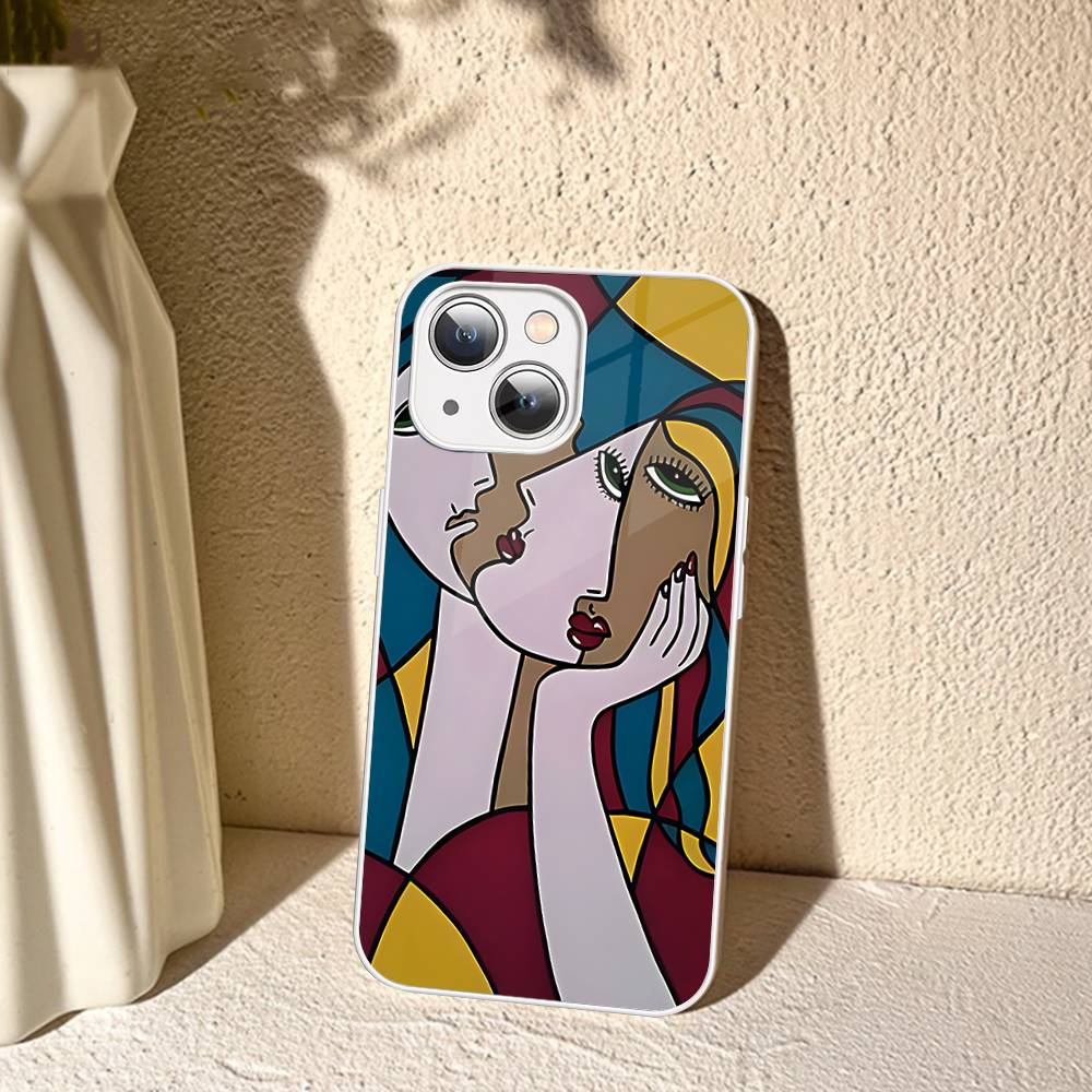 Picasso Abstract Art For IPhone 14 13 12 Mini 11 Pro XS Max X XR 14 Plus Tempered Glass Cover
