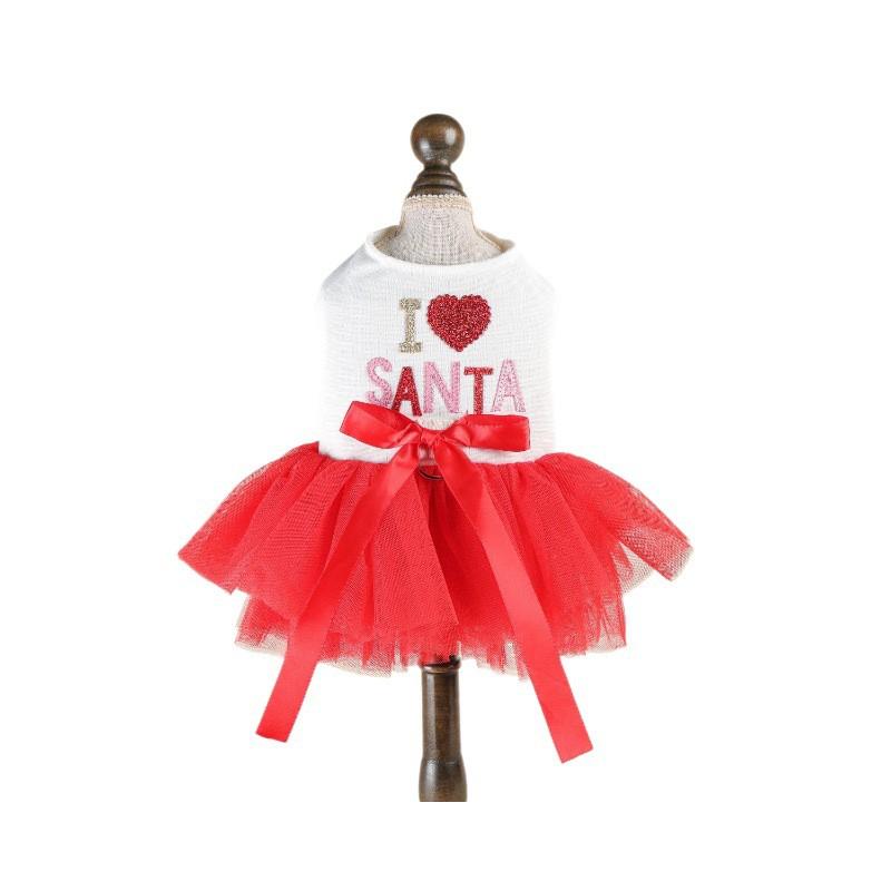 PETCIRCLE Pet Dress Cute Princess Style Santa Skirt Dogs Cats