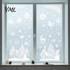 Winter Holiday Glass Stickers 9 Sheets Christmas Static Window Stickers, Reusable Snowflake Santa Claus Reindeer Film Decals for Decoration,