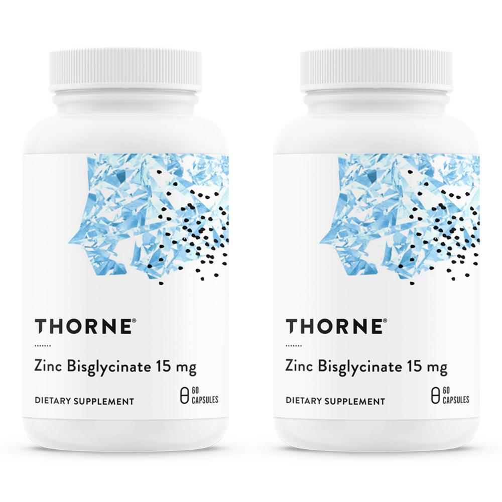 Thorne Research Zinc Bisglycinate 15mg Softgel Capsules 60 Tablets 2 pcs