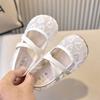 Spring Summer Girls Lace Heart Pattern Princess Sandals Flat Shoes