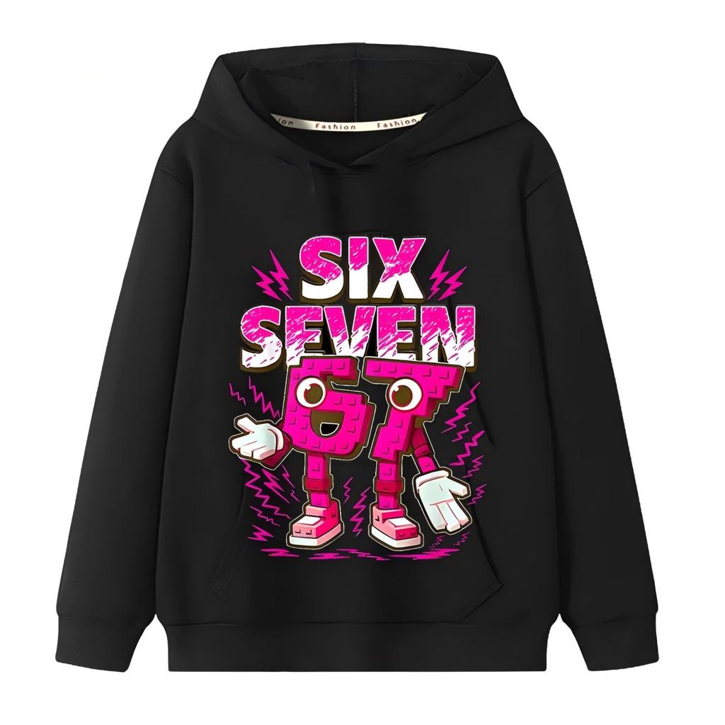 67 Șase Șapte Hanorac Italian Brainrot Grafică Amuzantă Tricou Fete Copii Polar Cald Hanorac Toamnă Copii Hanorac Casual Unisex