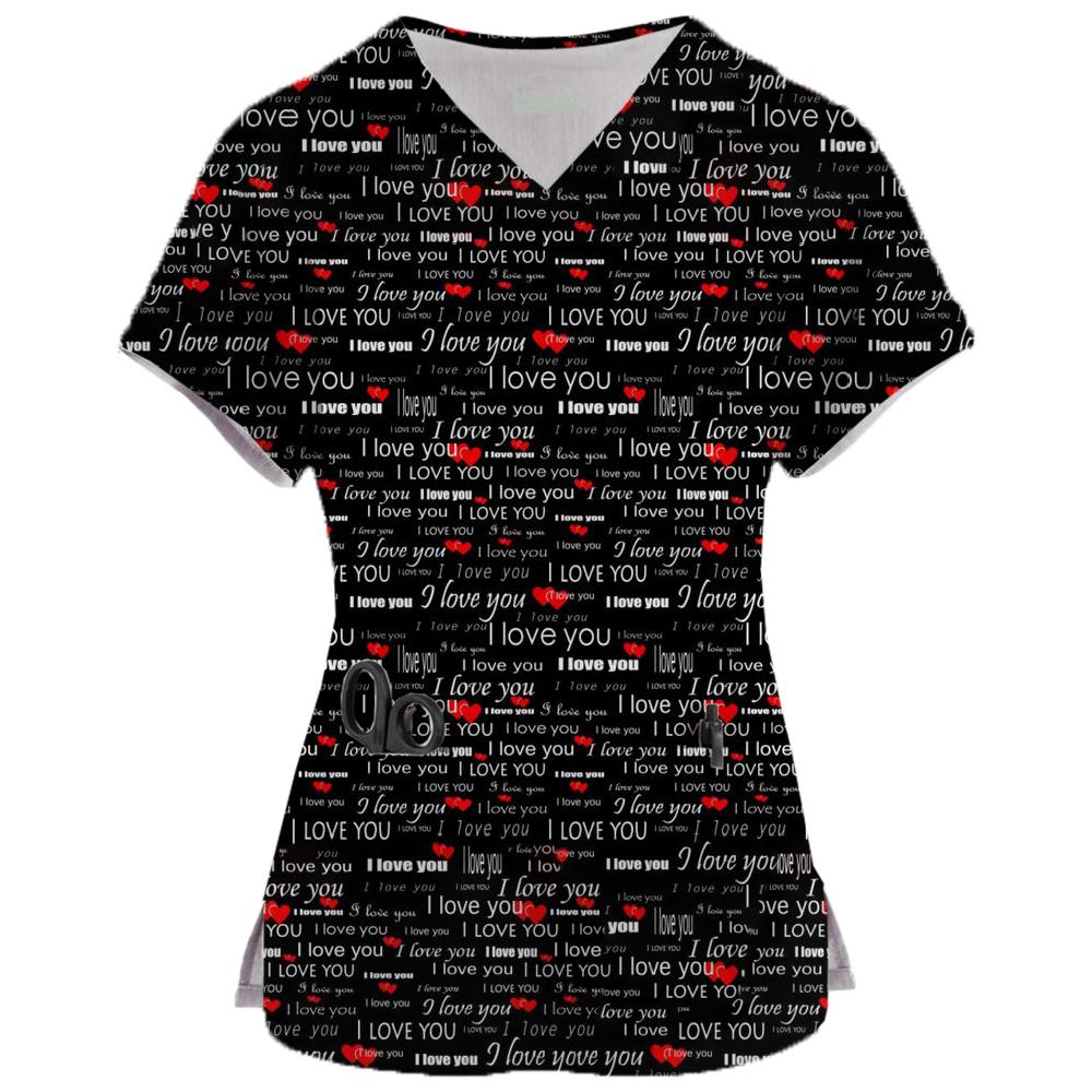 Φορέματα Σπα με Κινούμενα Σχέδια Μπλούζες Ομορφιάς και Υγείας Επαγγελματική Στολή Κομμωτηρίου Γυναικεία Μπλουζάκια