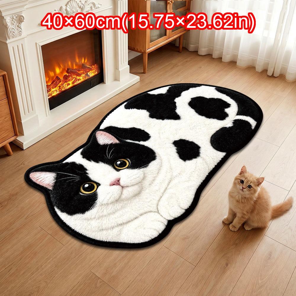 Decorative Rug Cat Shaped Rug Special-shaped Animal Door Mat Cute Cat Floor Mat Home Decor