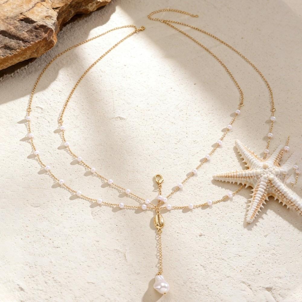 Pearl Pendant Belly Chain Zinc Zinc Alloy Boho Chest Chain Vintage Waist Chains  Music Festival
