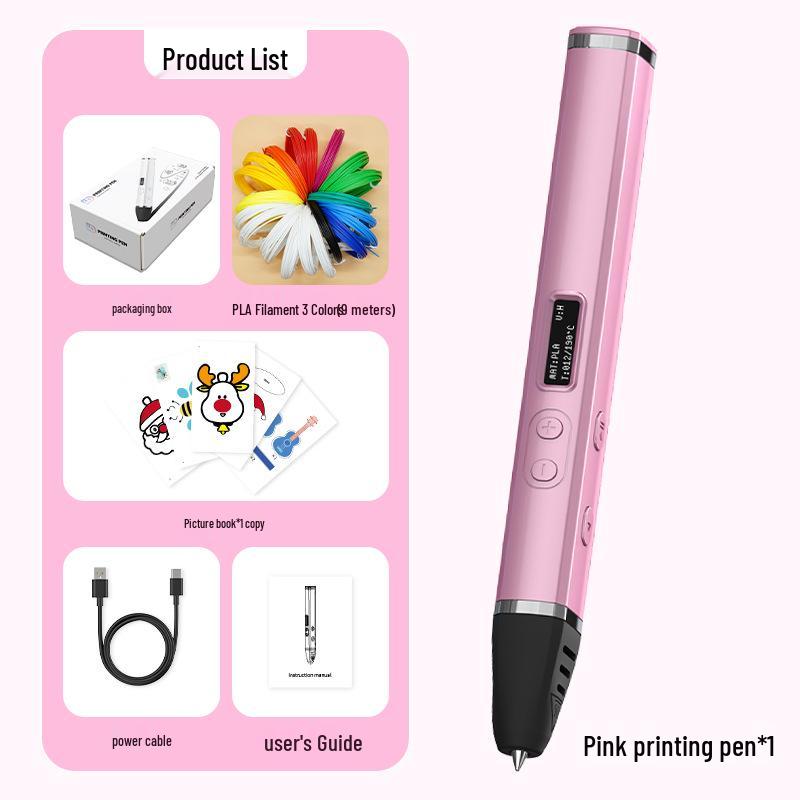 3D Printing Pen with Display, Detachable High-Temperature PLA for Educational and DIY Projects
