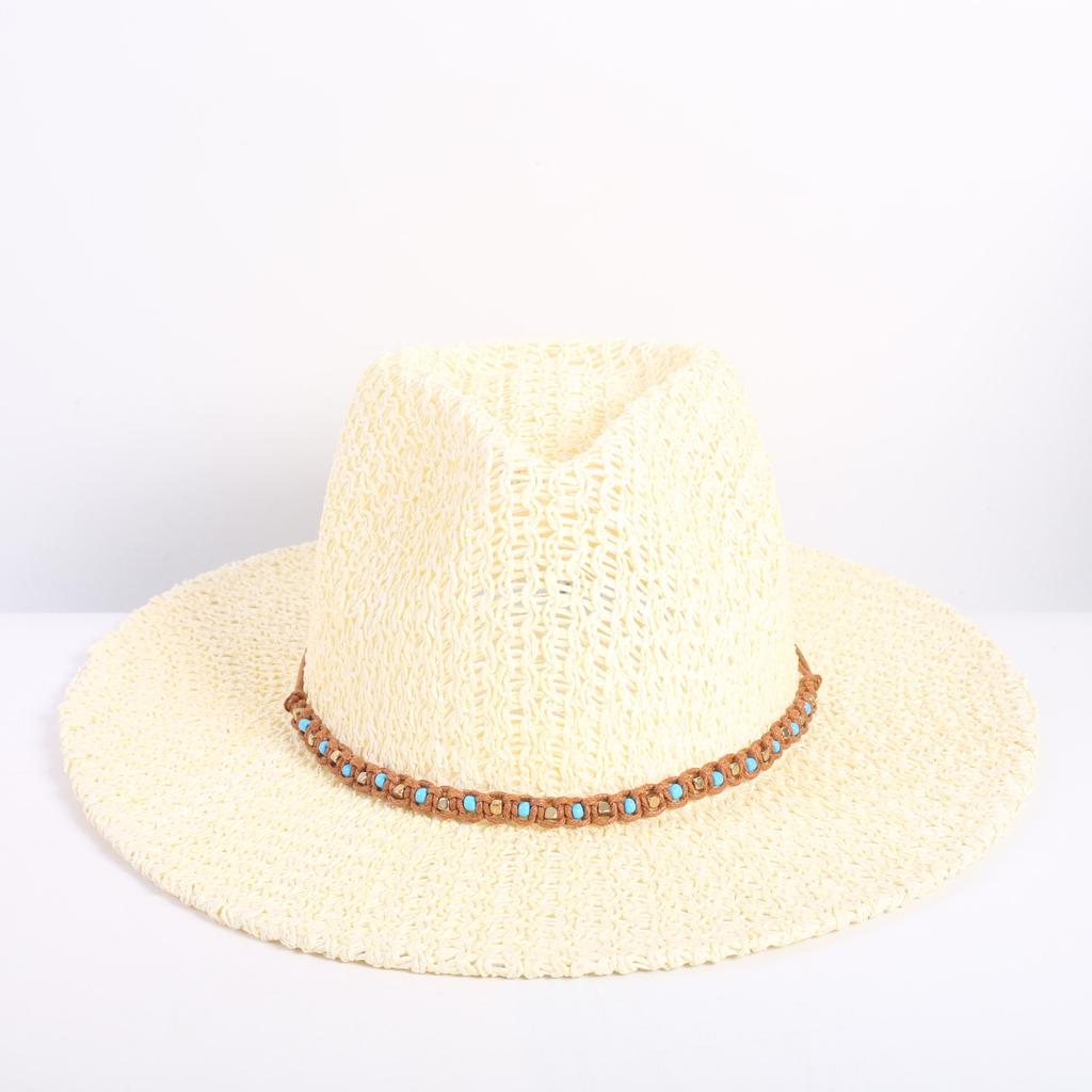 Popular Classic Western Cowboy Straw Hat Summer Hollow Big Eaves Sun Hat Handwoven Straw Hat