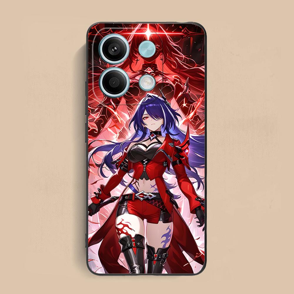 HSR Acheron Matte TPU Mobile Phone Case for Xiaomi Redmi Note 14 13 12 11 S Pro Plus 4G 5G Colorful Printing Cover