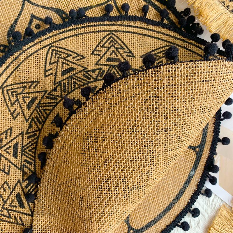 Nordic Style Woven Cotton Linen Coasters Placemats - Decorative Jute Heat Insulation Pads for Dining Tables
