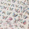1 Piece 5D Retro Colorful Hand-painted Butterfly Nail Stickers Shell Light Butterfly Rhinestone Soft Relief Nail Art Stickers