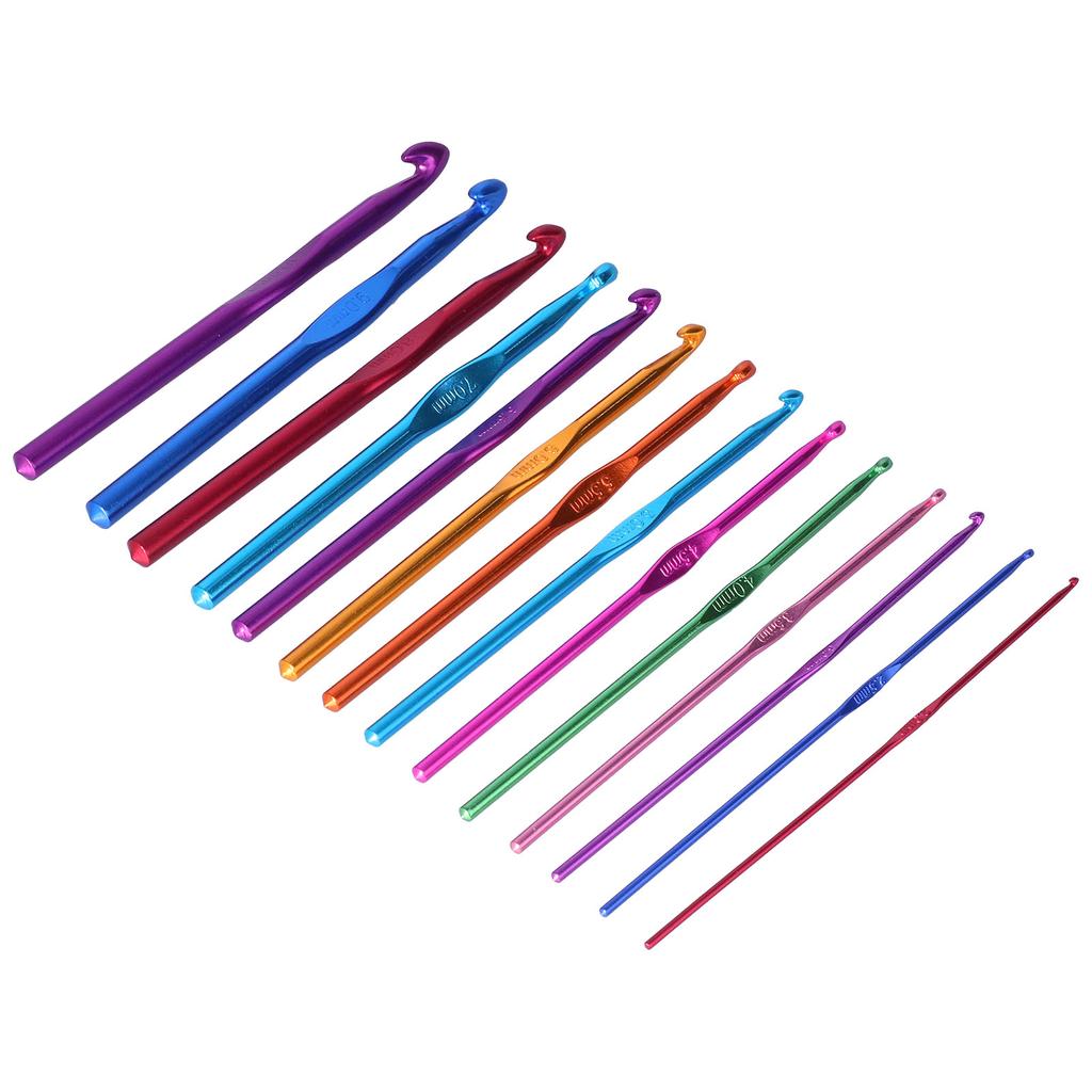 14pcs Crochet Hooks Ergonomic Handle Lightweight Durable Knitting Supplies for Mothers Girls