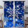 Blackout Curtains 2 Pieces Snowflake Window Curtain for Room 2 Panel Halloween Decoration Shades Tulle for Bedroom Partition