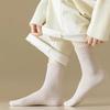 1 Pairs Women's Thickened Mink Socks Plush Sleepwear Solid Color Warm Middle Tube Autumn Winter Home Socks