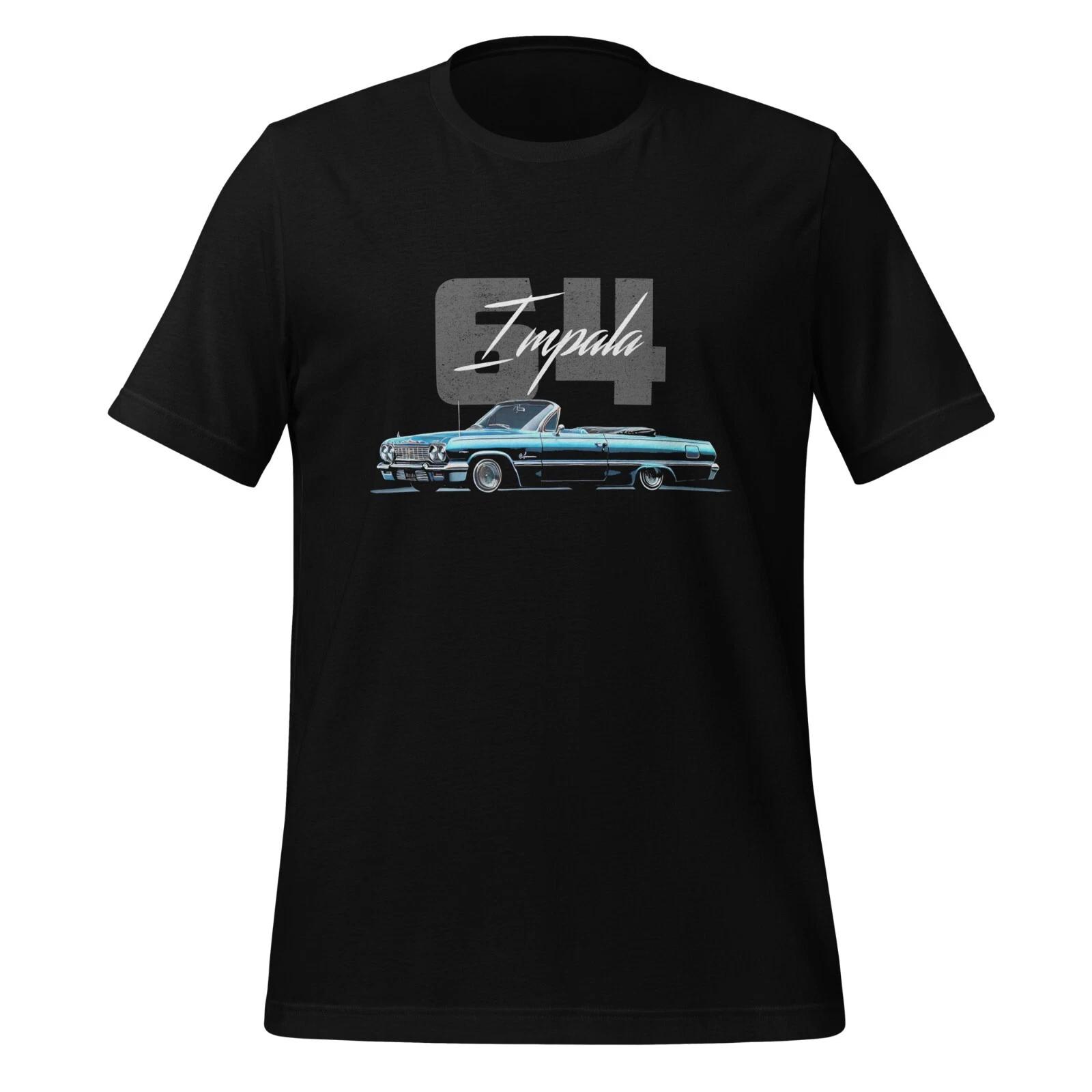1964 Chevy Impala Blue 2 Door Convertible Lowrider Classic Car T-Shirt XXXXL