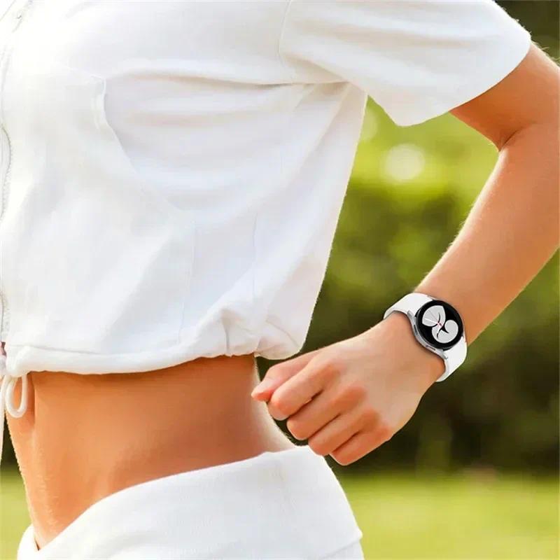 20mm Band For Samsung Galaxy Watch 7/6/5/4/44mm 40mm 5 Pro 45mm Silicone Bracelet Correa Galaxy Watch 6 Classic 47mm 43mm Strap