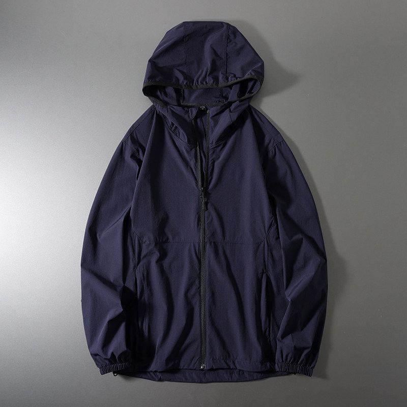 Outdoor Windproof Men s Thin Sports Jacket Shell Jacket Navy blue 3XL