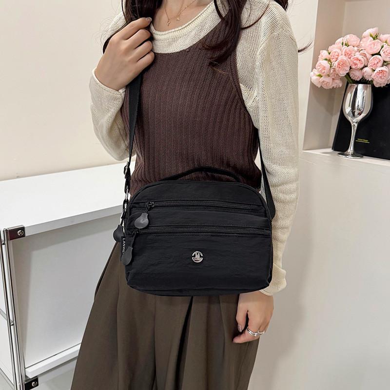 Nylon Small Crossbody Bag For Women With Zipper Closure And Inner Pouch For Daily Use