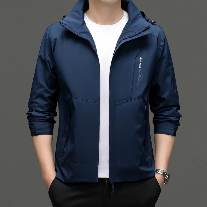 Мужская куртка весна-осень новый стиль повседневная куртка с капюшоном для молодежи — фото 4