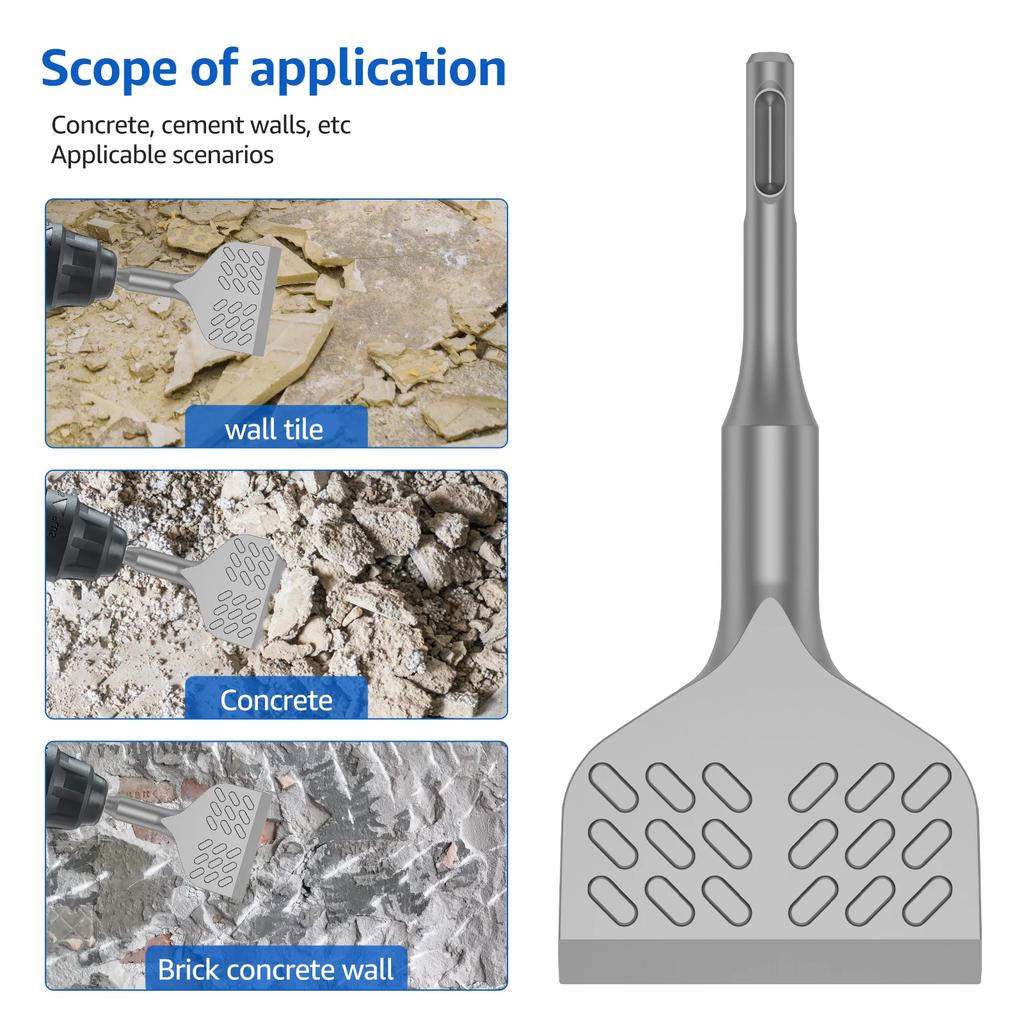 SDS Plus Tile Chisel Carbide Alloy Tile Removal Chisel Tool Wall and Floor Scraper for Standard SDS Plus Hammer Drill