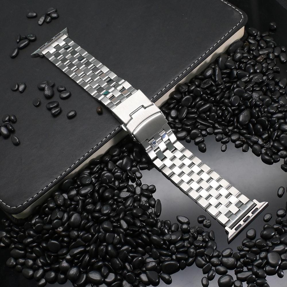 

Stainless Steel Metal Bracelet for Apple Watch Band Ultra 2 49mm 10 46mm Luxury Business Strap for Series 9 8 7 6 5 4 45mm 44mm 49mm(Ultra 2 1) срібний
