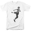 Bruce Lee T-Shirt Flying Kick White Tee