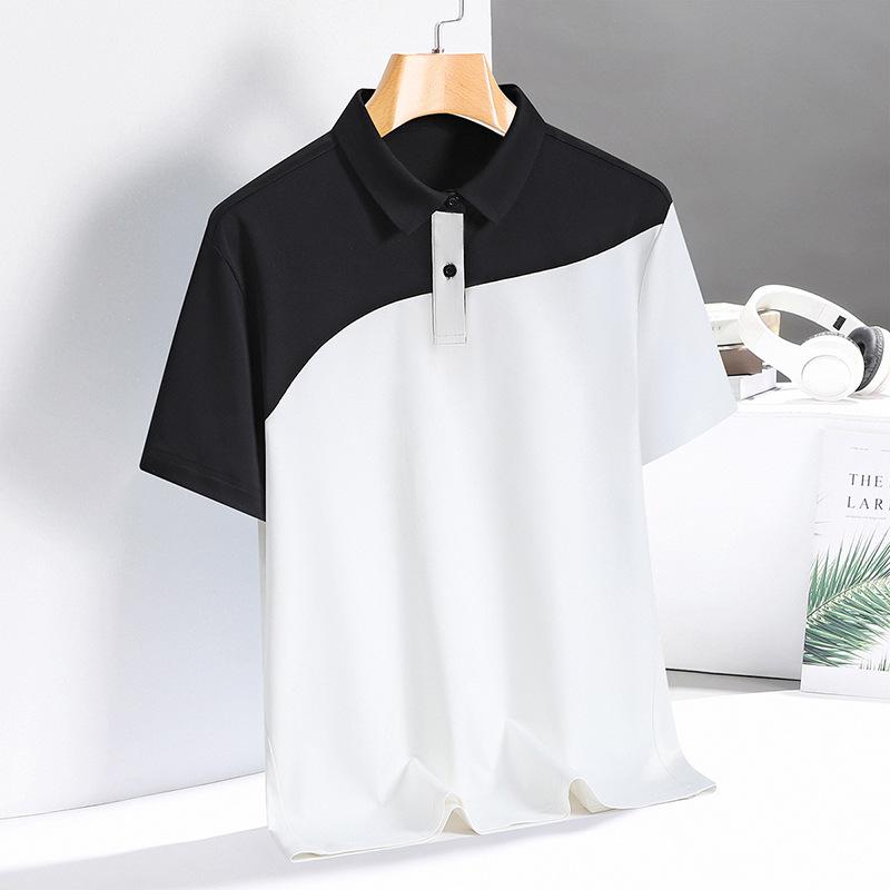 Summer Men's Ice Silk Polo Shirt Breathable and Cool Casual Business Slim Fit Polo Shirt