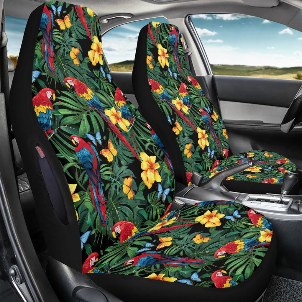 Car Seat Covers Full Set Waterproof Abstract Digital Print Airbag Compatible Front Rear Seat Cushions Stylish Vehicle Interior Decor