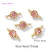 4/8/12Pcs 18K Gold Plated Mini Round Charms Connector For Jewelry,Connector For Bracelet,Inlaid Zircon Charms,DIY Accessories