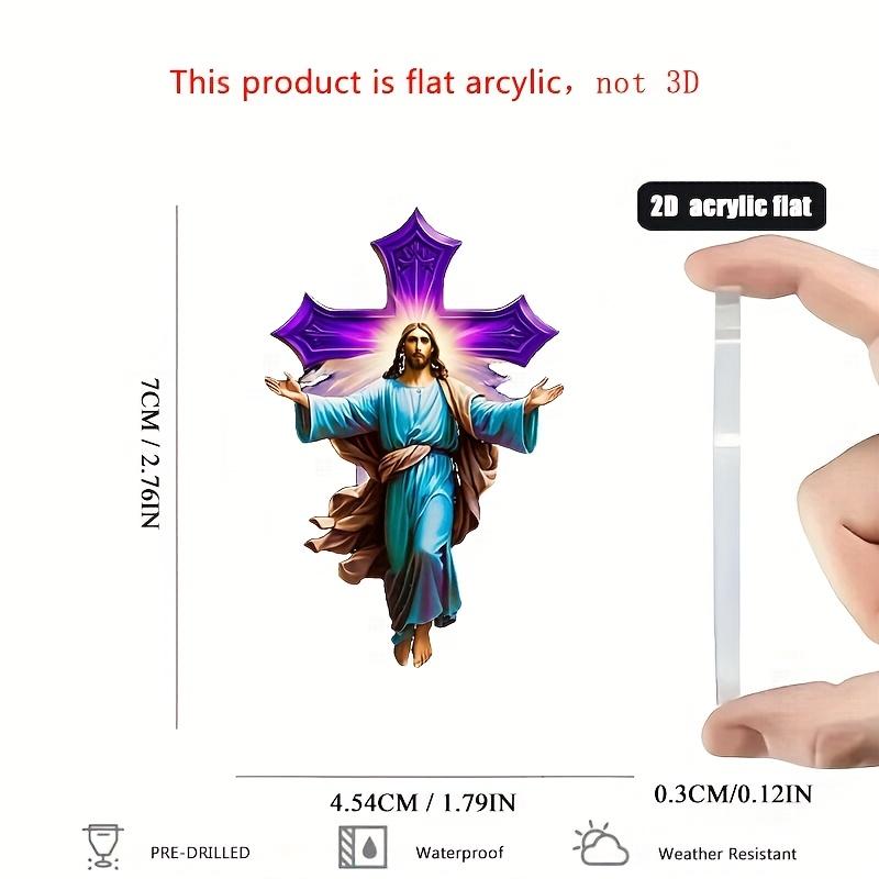 2D Flat Acrylic Jesus Decoration, Indoor and Outdoor Decoration - No Battery/electricity Required, Free Day Decoration, Shop Decoration, Durable Outd