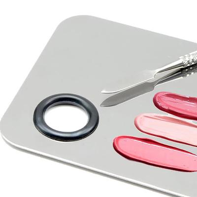 Stainless Steel Makeup Mixer Nail Art Polish Mixing Plate Foundation Eyeshadow Mixer Palette With Spatula Rod Beauty Tools