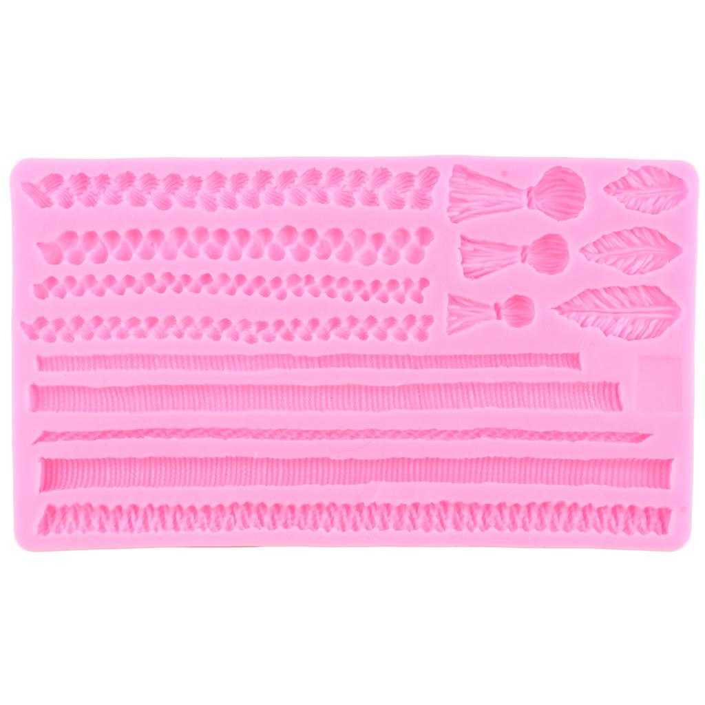 Twist Rope Fondant Mould Macrame Tassel Silicone Moulds Sugarcraft Baking Tools Cake Border Cake Decorating Tools Candy Clay Chocolate Moulds