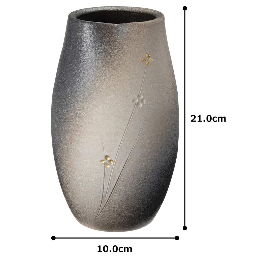 Marui Seito Shigaraki Ware Hechimon Vase, Keramik, große Blumenvase, Tsukiyo Komon, Höhe ca. 21 cm, Geschenk, Feier, japanisches Zimmer