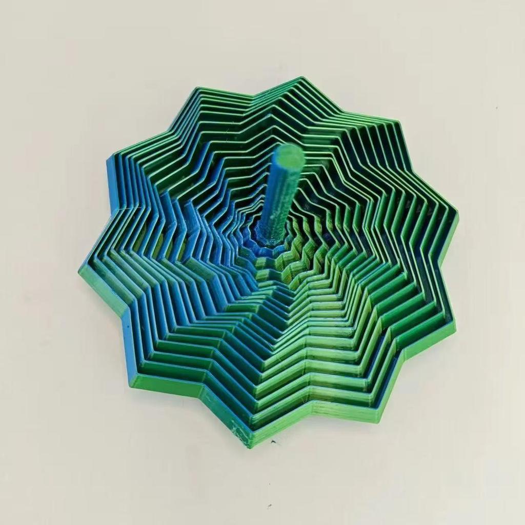 3D Printed Sensory Fidget Star Robot: Hexagonal Spiral Tower with Handle